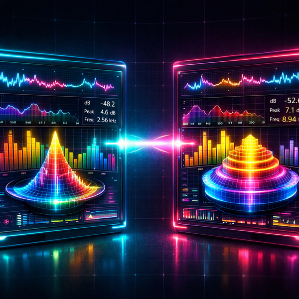 Two frequency panels being compared